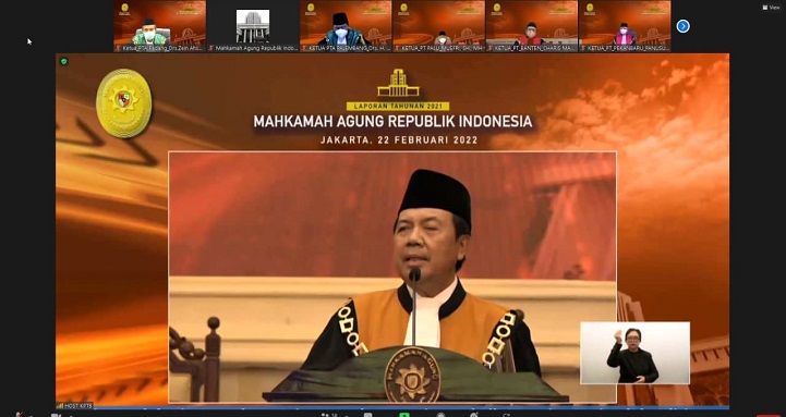  Ketua Pengadilan Tinggi Agama Padang Hadiri Sidang Pleno Istimewa Laporan Tahunan Mahkamah Agung RI Tahun 2021