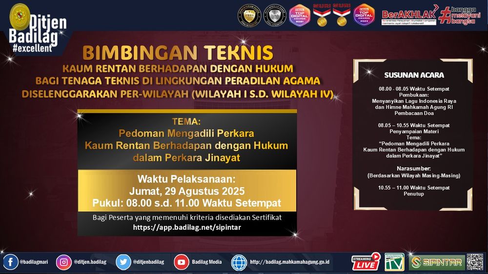 Pedoman Mengadili Perkara Kaum Rentan Berhadapan Dengan Hukum Dalam Perkara Jinayat - Wilayah 1