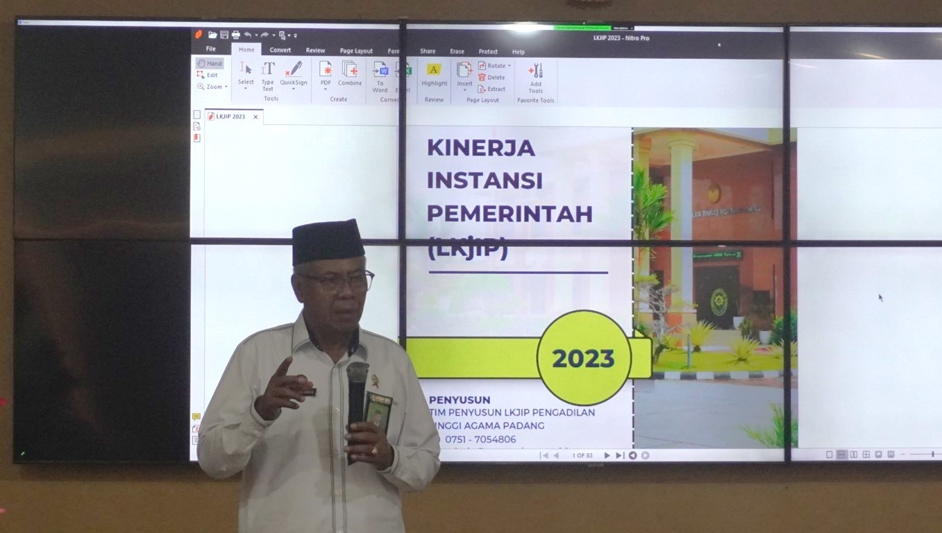 PTA Padang Laksanakan Rapat Penyusunan Laporan Kinerja Instansi Pemerintah LKjIP Tahun 2023